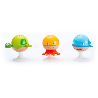 Hape 3 pc Sea Animal Suction Cup Rattles Stay-Put Rattle Set