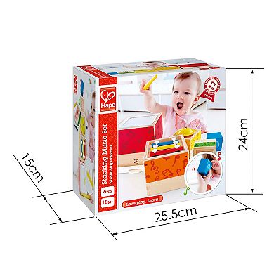Hape Odyssey Stacking Music Colorful 6 Piece Musical Box Toy Set
