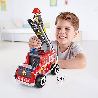 Hape Wooden Fire Truck Playset