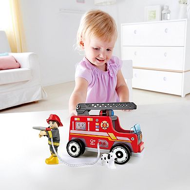 Hape Wooden Fire Truck Playset