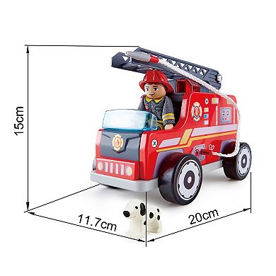 Hape Wooden Fire Truck Playset