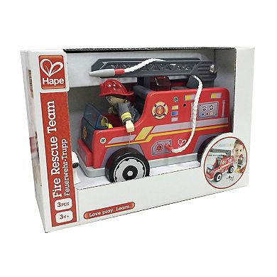 Hape Wooden Fire Truck Playset