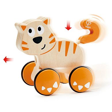Hape Dante Cat Push & Go Wooden Cat Push & Release Toy