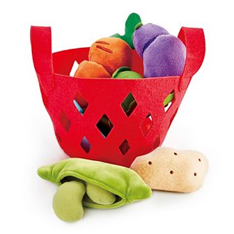 Hape Kitchen Food Playset 7 pc Toddler Vegetable Basket