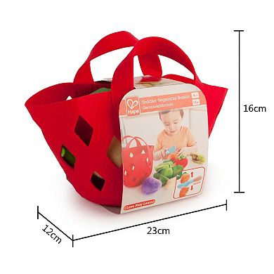 Hape Kitchen Food Playset 7-Piece Toddler Vegetable Basket
