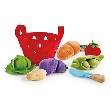 Hape Kitchen Food Playset 7-Piece Toddler Vegetable Basket