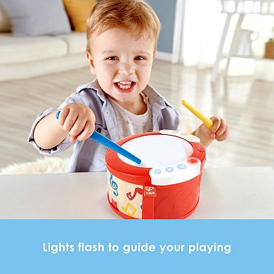 Hape Lights & Guided Play 2-Mode Electronic Drum Sensory Musical Instrument Toy