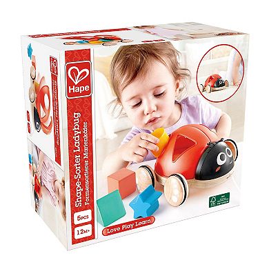 Hape Shape Sorter Pull-Along Ladybug Wooden Toddler Toy