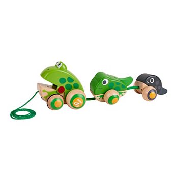 Hape Pull-Along Frog Family Wooden Toddler Toy