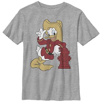 Disney's Donald Duck Firefighter Outfit Boys Husky Graphic Tee