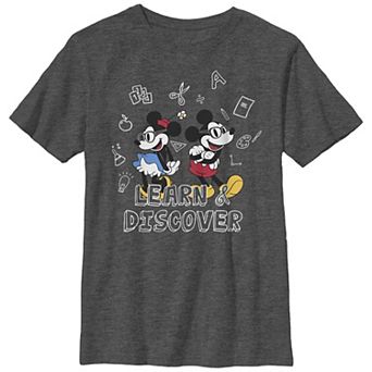 Disney's Mickey And Minnie Mouse Learn And Discover Boys Husky Graphic Tee