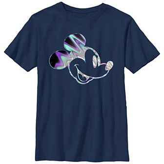 Disney's Mickey Mouse Neon Oil Slick Fill Boys Husky Graphic Tee