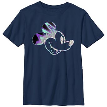 Disney's Mickey Mouse Neon Oil Slick Fill Boys Husky Graphic Tee