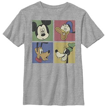 Disney's Mickey Classic Characters In Squares Boys Husky Graphic Tee