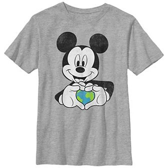 Disney's Mickey & Friends Earth Day Mickey Holding Earth Boys Husky Graphic Tee