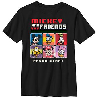 Disney's Mickey & Friends Group Shot Pixel Panel Portraits Boys Husky Graphic Tee