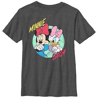 Disney's Mickey Classic Minnie And Daisy Badge Boys Husky Graphic Tee