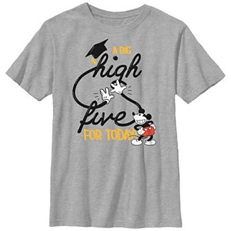 Disney's Mickey Classic A Big High Five Boys Husky Graphic Tee