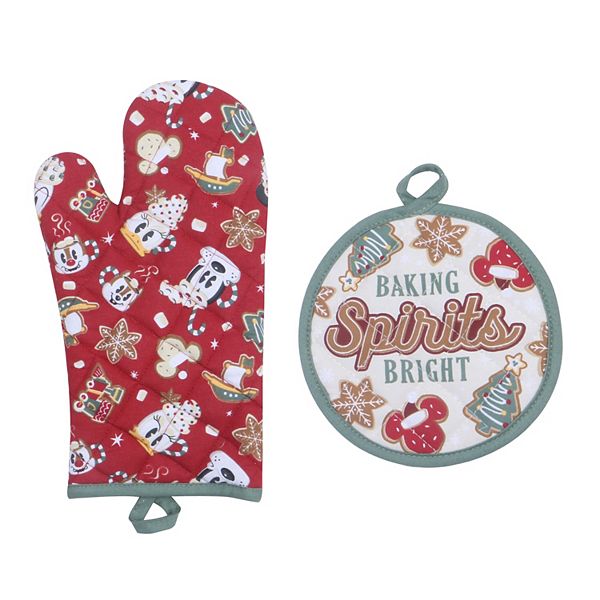 St. Nicholas Square® Disney Mickey Mouse Oven Mitt & Pot Holder Set - Equestrian Red