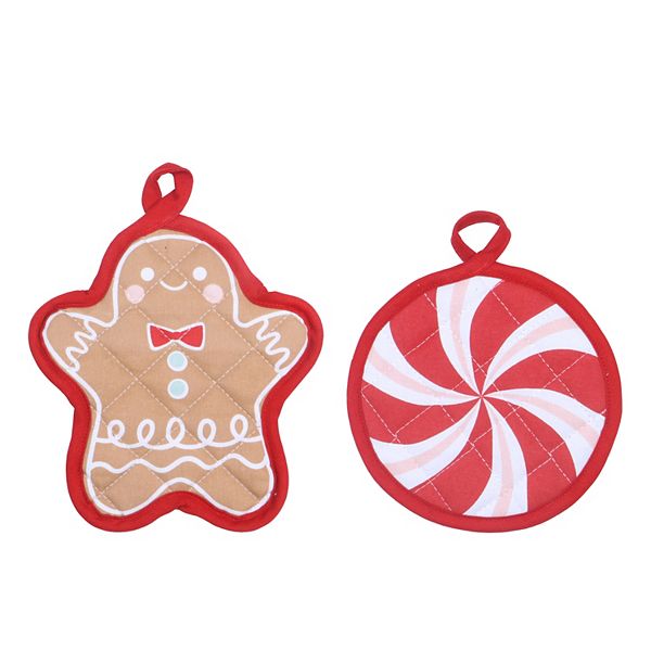 St. Nicholas Square® Holiday Sweets Pot Holder Set - Valiant Poppy