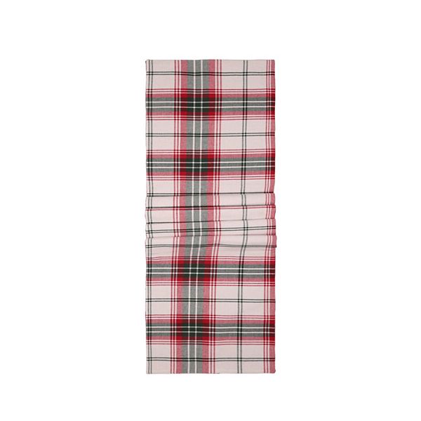 St. Nicholas Square® Textured Reversible Yarn Dye Table Runner - Equestrian Red