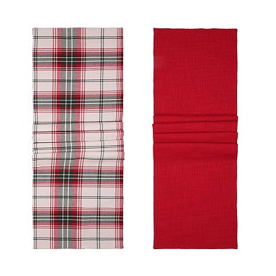 St. Nicholas Square® Textured Reversible Yarn Dye Table Runner