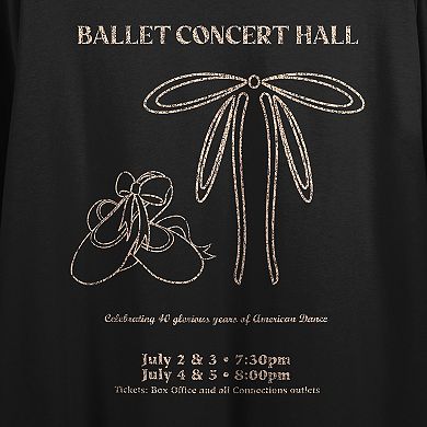 Juniors' Faded Ballet Concert Hall Poster Boxy Crop Crewneck Graphic Tee