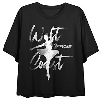 Juniors' West Coast Ballet Choreography Boxy Crop Crewneck Graphic Tee