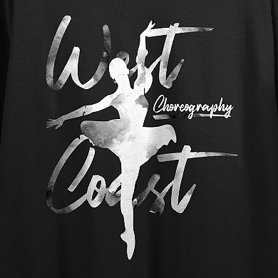Juniors' West Coast Ballet Choreography Boxy Crop Crewneck Graphic Tee