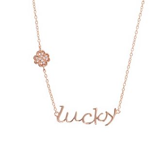 Main and Sterling Sterling Silver Cubic Zirconia "Lucky" Clover Necklace