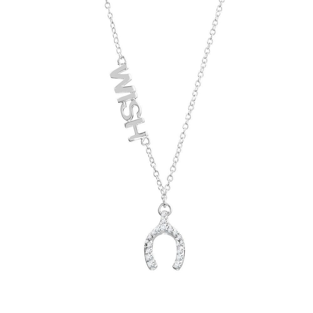 Main and Sterling Sterling Silver Cubic Zirconia Horseshoe Wish Necklace