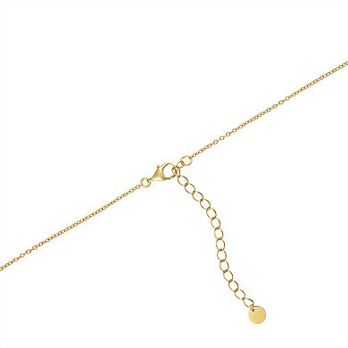 Main and Sterling Gold Over Silver Blue Guardian Eye Cubic Zirconia Necklace