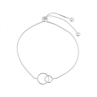 Main and Sterling Sterling Silver Adjustable Interlocking Circle Bracelet