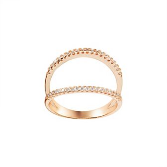 Main and Sterling Rose Gold Over Silver Medium Open Cubic Zirconia Ring