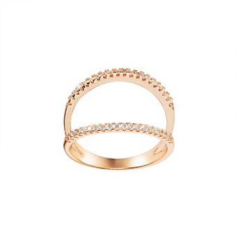 Main and Sterling Rose Gold Over Silver Medium Open Cubic Zirconia Ring
