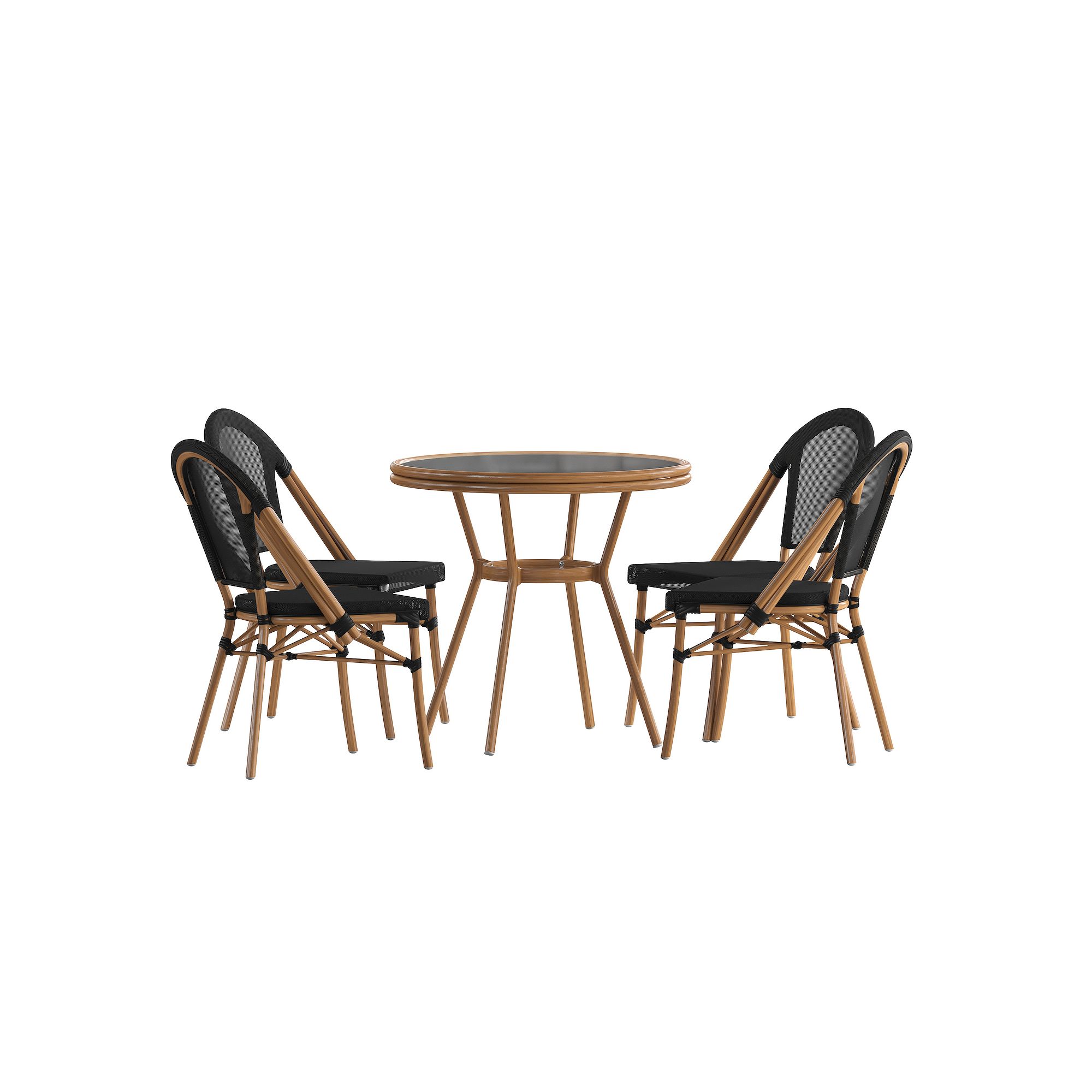 Flash Furniture 5-Piece Marseille Indoor / Outdoor Commercial Bistro Table 