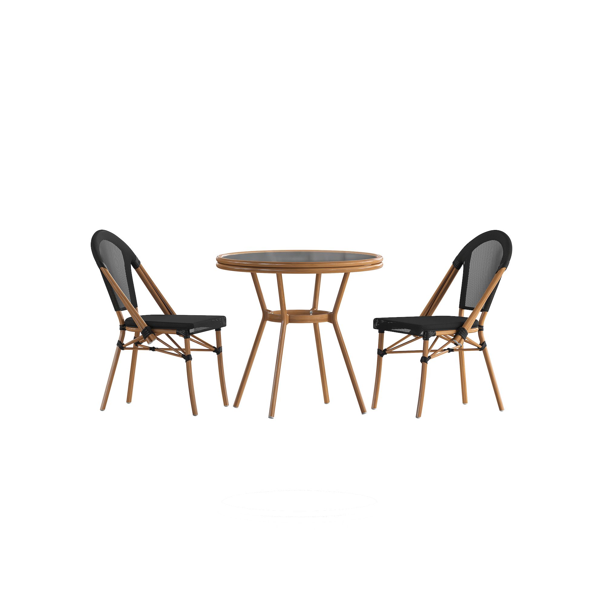 Flash Furniture Marseille Indoor / Outdoor Commercial Bistro Table Set, Bla