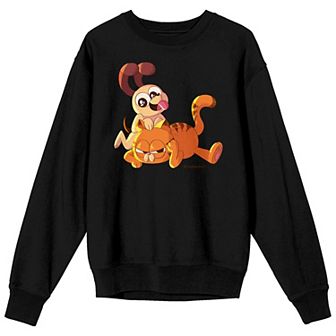 Juniors' Garfield & Odie Being Annoying Long Sleeve Graphic Tee