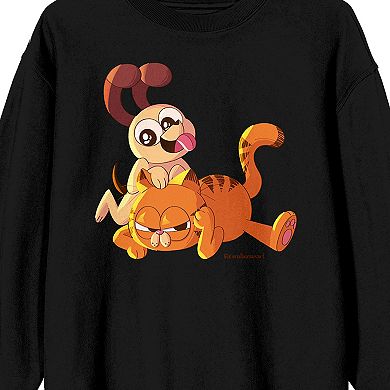 Juniors' Garfield & Odie Being Annoying Long Sleeve Graphic Tee