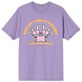 Juniors' It's Happy Bunny My Side or The Wrong Side Crewneck Graphic Tee