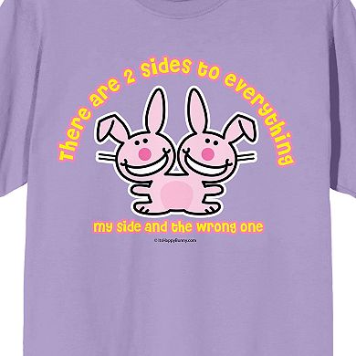 Juniors' It's Happy Bunny My Side or The Wrong Side Crewneck Graphic Tee