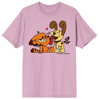Juniors' Garfield Licked By Odie Crewneck Graphic Tee