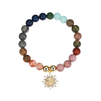 Love This Life® 14k Gold Plated Cubic Zirconia Multi-Color Sun Stretch Bracelet