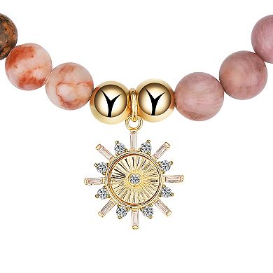 Love This Life® 14k Gold Plated Cubic Zirconia Multi-Color Sun Stretch Bracelet