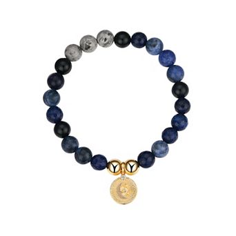 Love This Life® 14k Gold Plated Cubic Zirconia Moon and Stars Stretch Bracelet