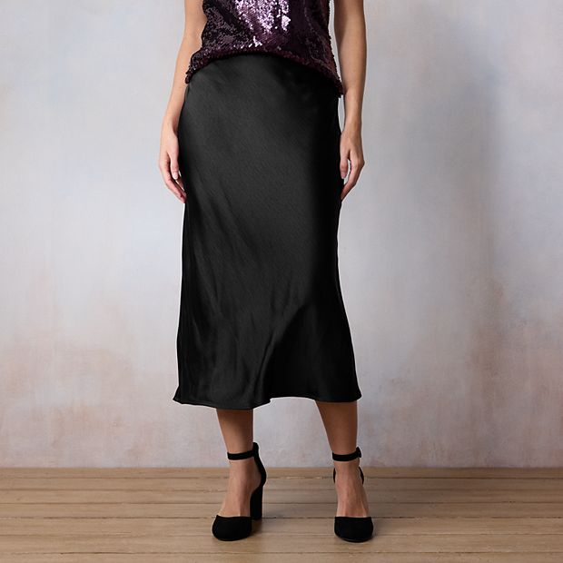 Petite LC Lauren Conrad Midi Slip Skirt