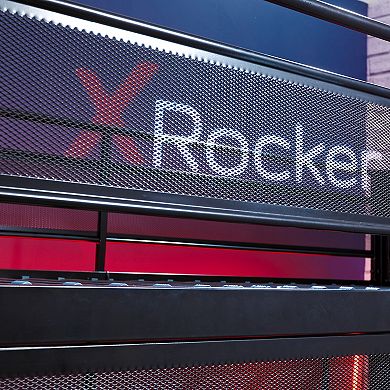 X-Rocker Battle Den Twin Gaming Bunk Bed Frame with Built-In TV Mount