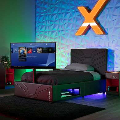 X-Rocker Oracle Twin Gaming Bed Frame with TV Mount
