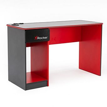 X-Rocker Carbon-Tek LED Gaming Desk with Charging Pad