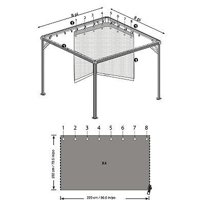 Sojag Dakota Gazebo Curtains 10 x 12 ft.